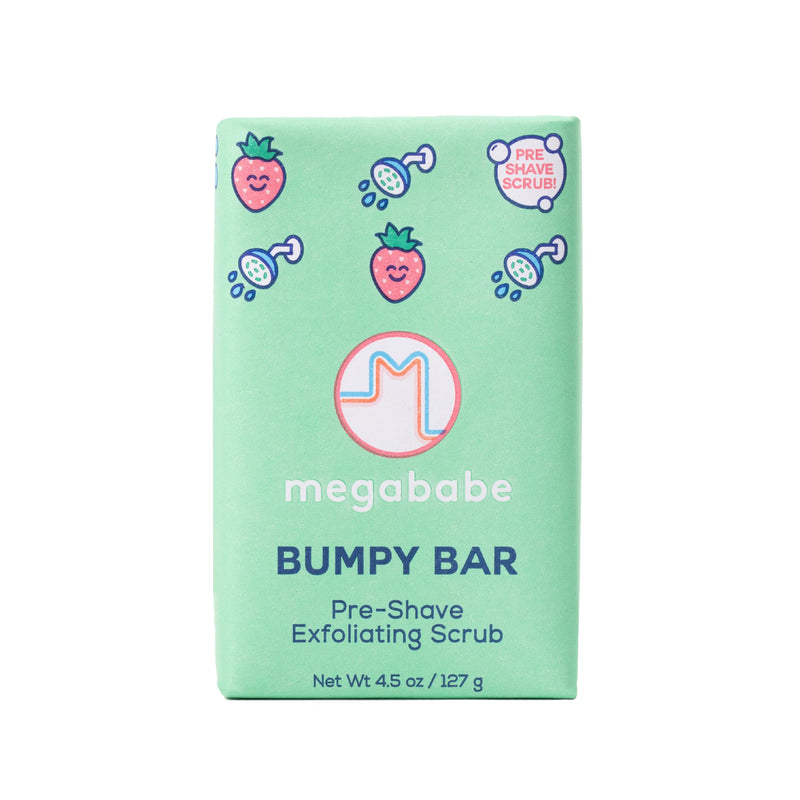 [Australia] - Megababe Bumpy Bar | Pre-Shave Exfoliating Scrub | with Shea Butter, Strawberry Fruit Extract & Ceramides | 4.5 oz 