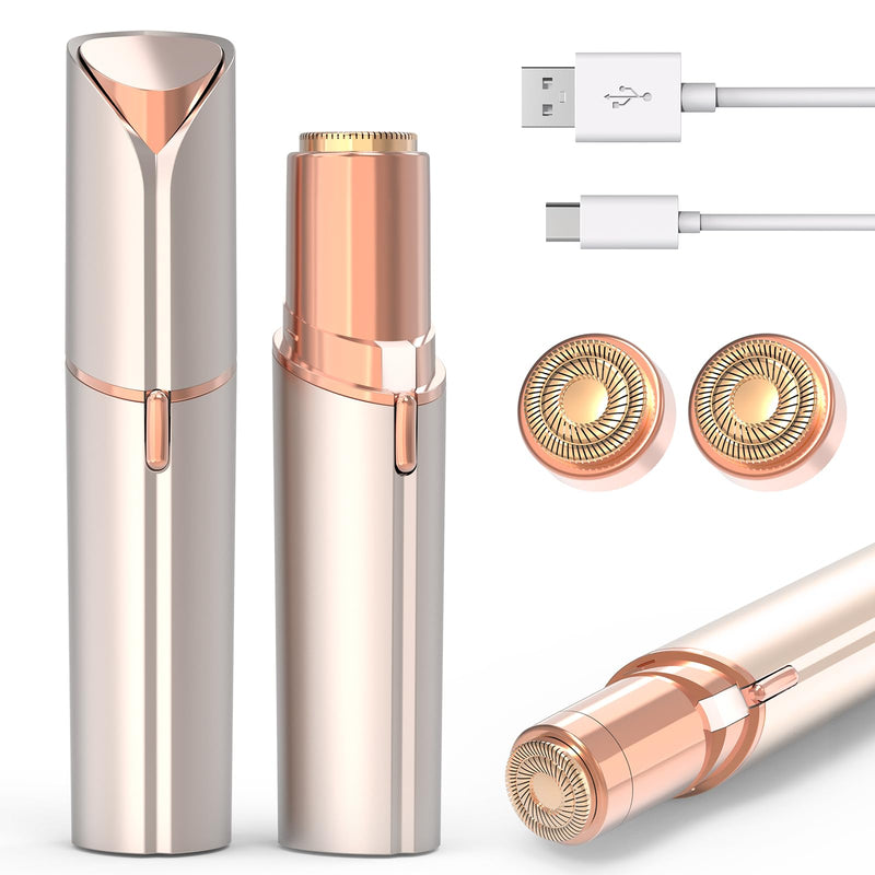 [Australia] - Facial Hair Removal for Women Men, Electric Shaver for Women,Eyebrow & Facial Trimmer,Double Rotating Blades Hair Remover for Upper Lip Chin Peach Fuzz Brow Hair Removal 