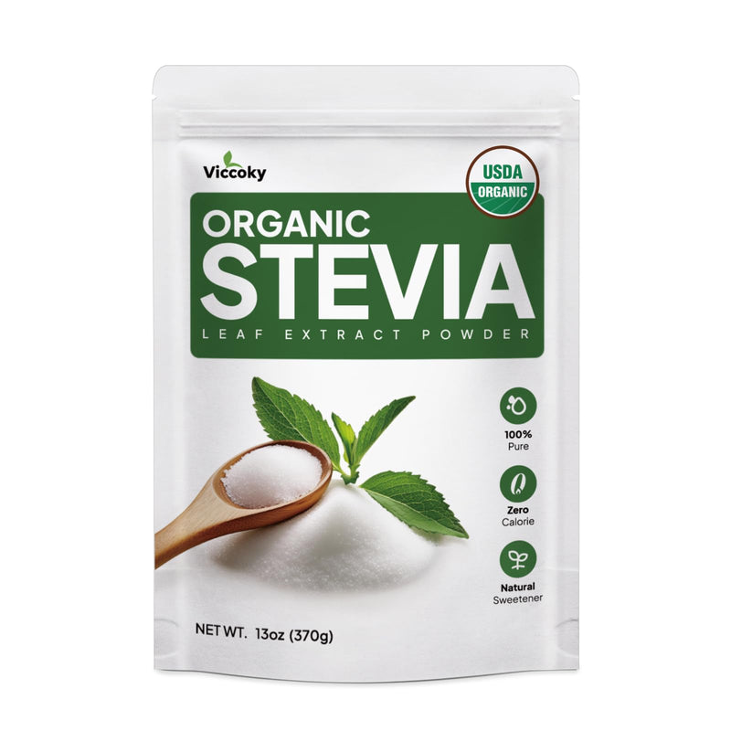 [Australia] - Organic Stevia Extract Powder 13oz (370g) | Pure | Sugar-Free | 0 Calories | No Additives | Dissolves Easily | Super Sweet Sugar Substitute | Natural Sweetener 