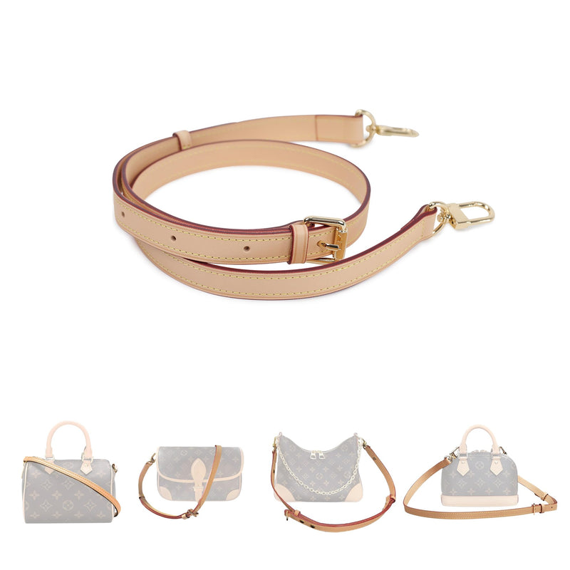 Replacement Leather Strap for LV Bags, 0.59" W, Beige | Adjustable 41-47" L, Natural Patina Over Time, Lightweight for Everyday Shoulder Carry 0.59" Width