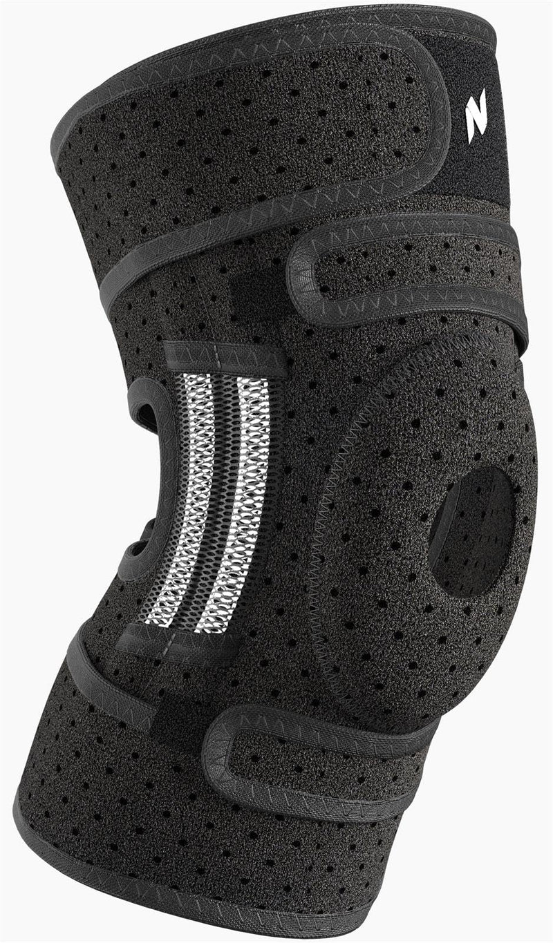 [Australia] - NEENCA ELITE Knee Brace for Men & Women - Open-Back Knee Support with Side Stabilizers & Patella Support for Meniscus Tear, Arthritis Pain, Injury Recovery, Running, Sports (Black, Medium) Black 