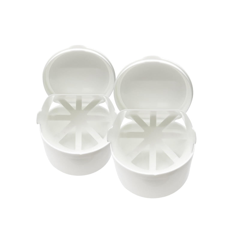 [Australia] - 2PCS Retainer Cleaner Case, Lightweight and Convenient Denture Bath Case with Hanging Net, Retainer Holder Denture Cups for Soaking Dentures, Denture Travel Case 2pcs White 