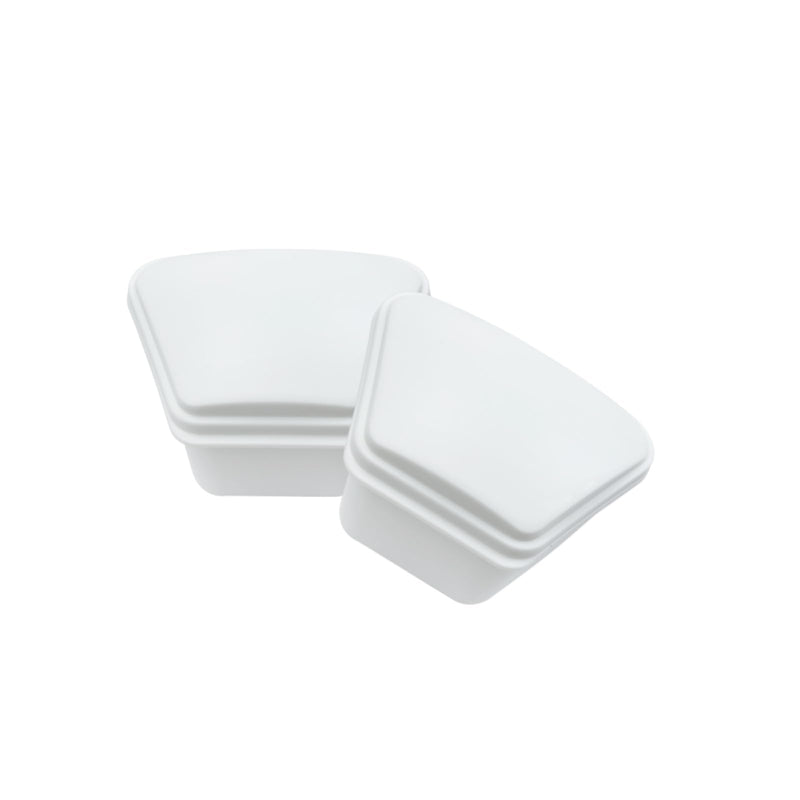[Australia] - 2PCS Trapezoid Retainer Case, Convenient Mouth Guard Cases, Multicolored Denture Bath Box for Aligner, Retainers, Mouth Guard, Night Guard, Travel Cleaning 2pcs White 