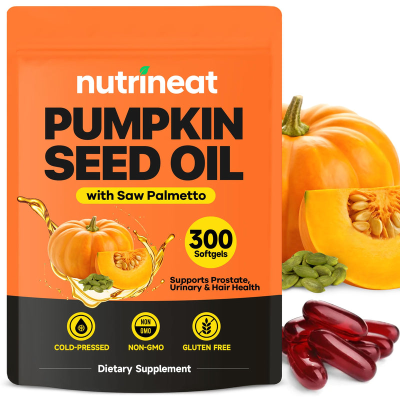 [Australia] - Pumpkin Seed Oil with Saw Palmetto (300 Softgel Capsules), Pumpkin Seed Oil Capsules, Supplement Supports Hair, Urinary, Bladder & Prostate Health, Cold Pressed & Pure Virgin 