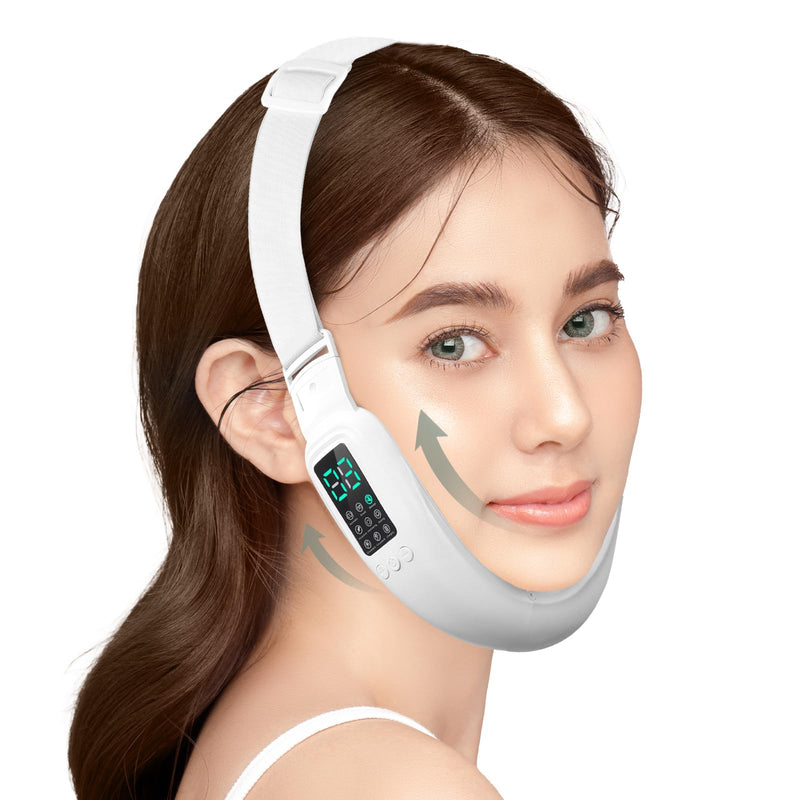 V-Face Electric Double Chin Device with 8 Modes & 15 Gear Adjustable Intensities - Intelligent V-Face Machine for Contouring Double Chin - H092