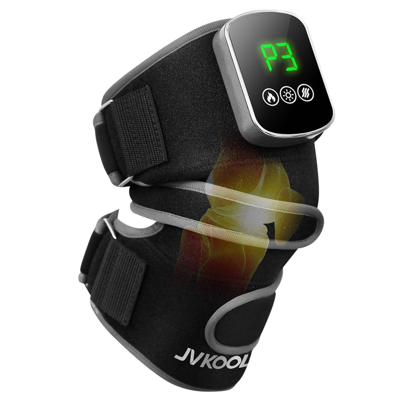 [Australia] - Knee Massager with Heating and Red Light Therapy: Infrared Light Therapy Vibration Moodes Knee Brace for Women - Muscle Relaxation Joint Care Pain Relief - Ideal Gifts for Active Men Grey 