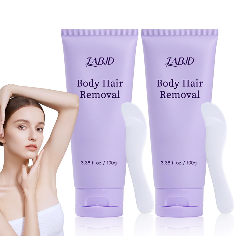 [Australia] - 2-Pack Body Hair Removal Cream for Sensitive Skin - Painless & Gentle Depilatory Cream with Spatula Applicator, Unisex Body & Skincare 6.76 fl oz 2 