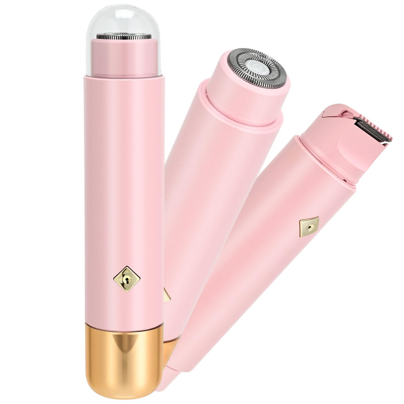 Electric Shaver & Bikini Trimmer for Women – 2-in-1 Design, Waterproof, Type-C Charging, Gentle on Sensitive Skin, Ideal for Travel and Daily Use, Pink