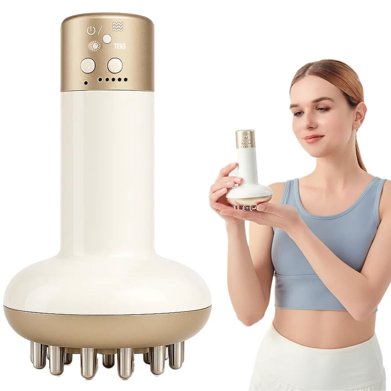 [Australia] - Lymphatic Drainage Massager & Anti Cellulite Massage Tool, Reduce Stretch Marks & Cellulite, for Legs, Arms & Belly, Body Sculpting Machine with Microcurrent, Light, Heat & Vibration,White 