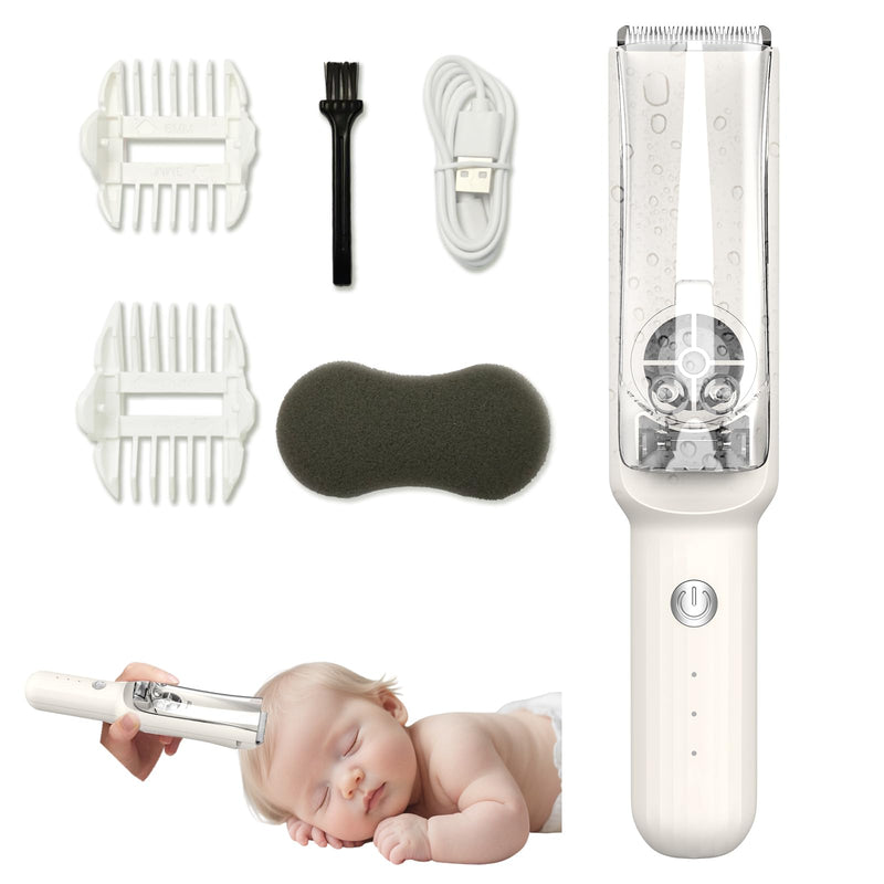 [Australia] - Baby Hair Clippers & Kids Hair Trimmer, Cordless Vacuum Hair Cutter, Ultra Quiet Electric Hair cutterfor Infant Toddler Boys & Girls (White) White 