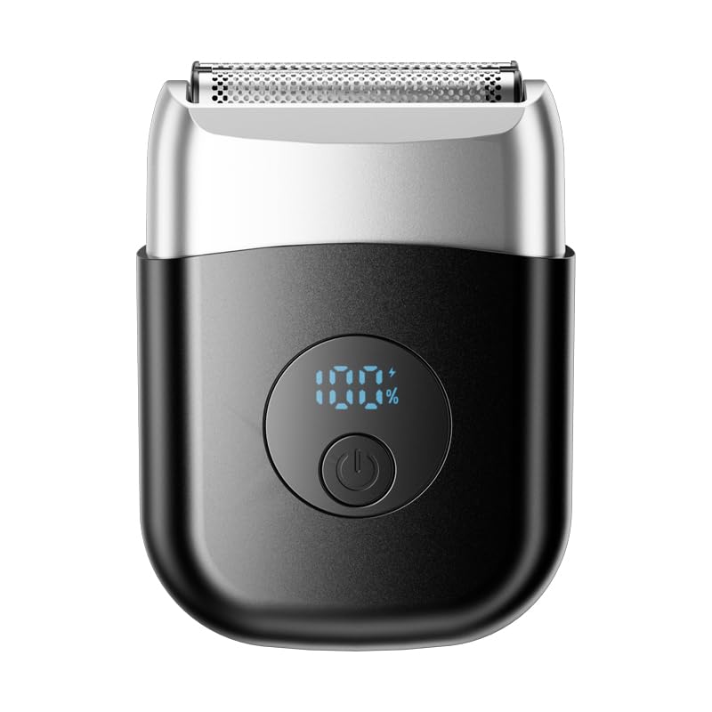 [Australia] - Electric Foil Shavers for Men, New Mini Electric Razor with 3 Floating Blades, LED Display, USB-C Fast Rechargeable, Travel Portable Beard Trimmer for Men, Gifts for Dad Him (Black) Black 
