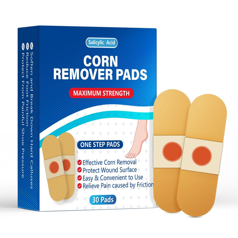 [Australia] - QIYANA Corn Remover Pads for Feet and Toes, 30 Pack Extra Strength 40% Salicylic Acid Medicated Patches, Effective Treatment for Small Callus and Dead Skin 30 Count (Pack of 1) 