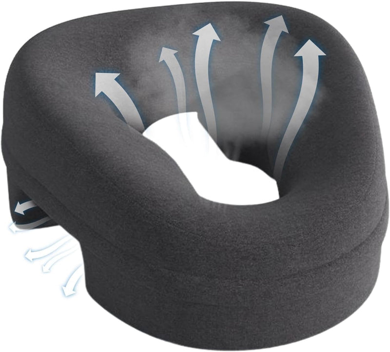 [Australia] - Face Down Pillows Massage Pillow for Bed Headrest Prone Down Sleeping Adjustable Memory Foam Stomach - Face Down Pillow After Eye Surgery (Dark Grey) Dark Grey 