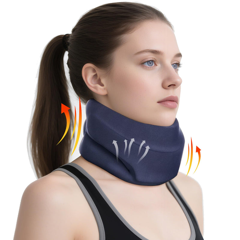 [Australia] - Ergonomic Neck Brace for Neck Pain Relief and Support, Soft Foam Cervical Collar for Sleeping, Aligns and Stabilizes Vertebrae, Relieves Cervical Spine Pressure, Suitable for Women & Men, Blue 