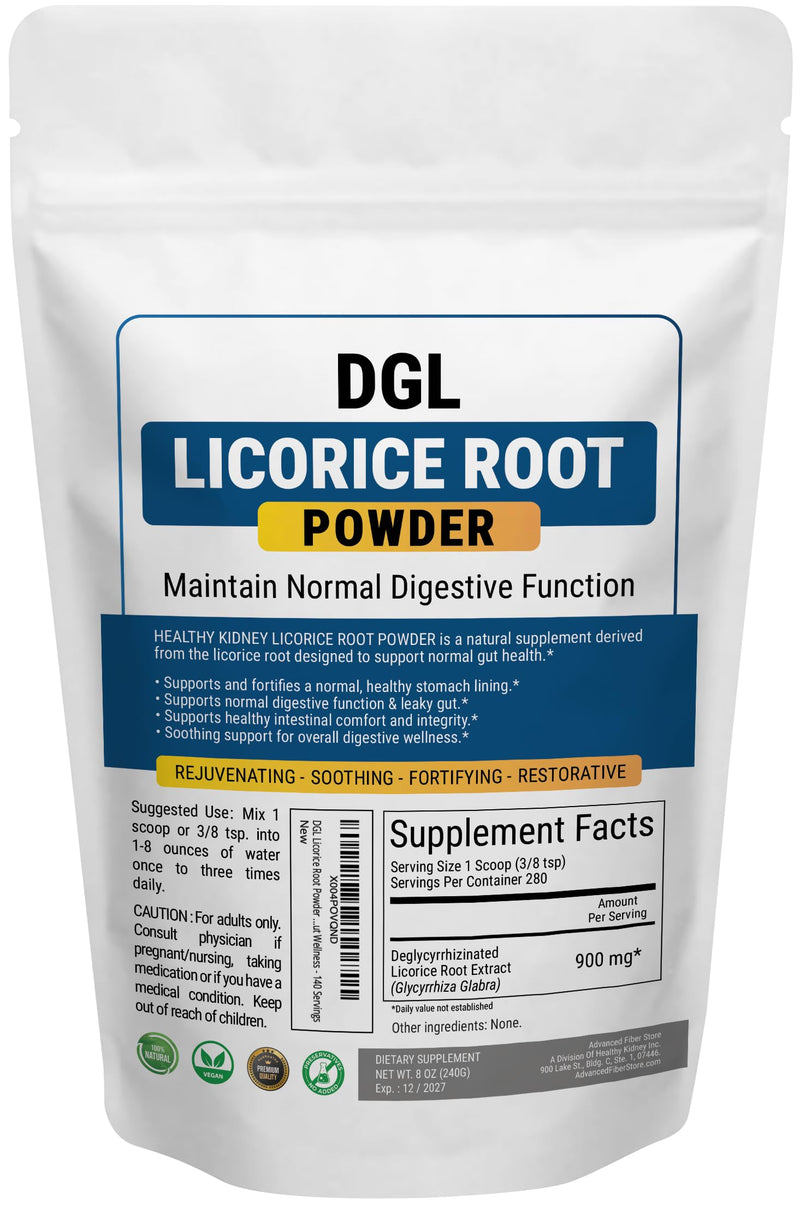 [Australia] - Kidney Restore DGL Licorice Root Powder Supplement - Made from Licorice Root Extract for Digestive Health and Gut Lining Support - Deglycyrrhizinated Mulethi Powder for Gut Wellness - 280 Servings 