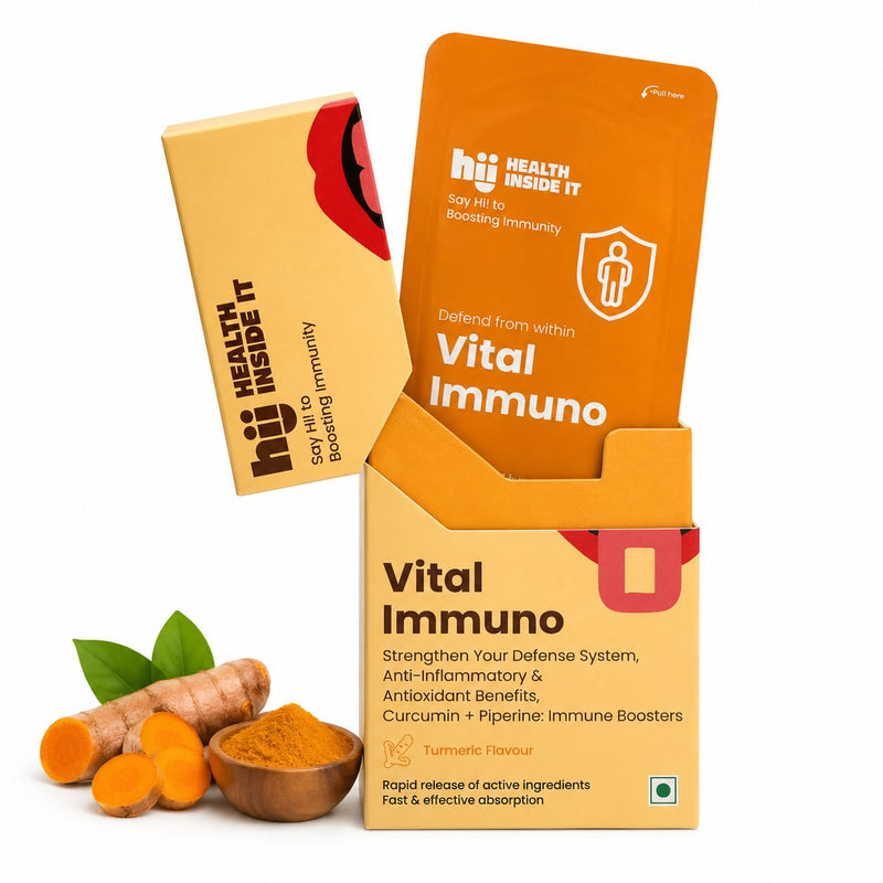 Vital Immuno Boost Curcumin 45 mg + Piperine 5 mg Powerful Immune Support for Stronger Daily Immunity, Naturally and Safely Turmeric Flavour 25 Strips 25 Count (Pack of 1)