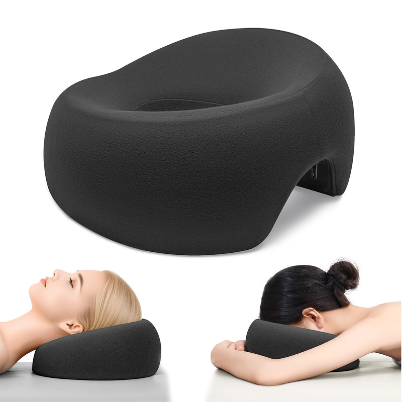 [Australia] - Face Down Pillow for Massage - Eye Surgery Face Pillow， Suitable for Massage Beds and Home Sleep， with Memory Foam， and Removable Pillowcase (Dark Gray) Dark Gray 