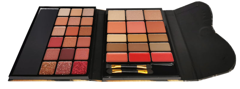 [Australia] - Beauty Makeup Palette 33 Pigmented Colors Professional Eyeshadow Blush Highlighter Contour Glitter Matte Set with Brushes Ideal Makeup Kit for Eyes Lips and Face 
