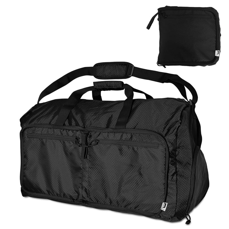 90L Foldable Duffle Bag, Shoe Storage Bag Design, Multiple Pockets, Large Storage Capacity,Duffle Bags For Travel (Black) Black