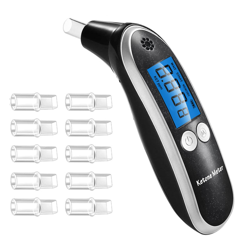 [Australia] - Ketone Testing & Breath Monitoring Analyzer - Breath Ketosis Meter Professional Home Ketone Breath Analyzer Portable Ketosis Breath Tester with 10 Mouthpieces for Keto Tracking 