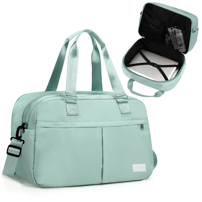 23-35L Expandable Weekender Bags for Women Travel Carry on, Green | Waterproof, Lightweight, 180° Openning, Luggage Strap, Airplane Friendly, Underseat, Duffle Bag for Overnight Business Travel lake blue