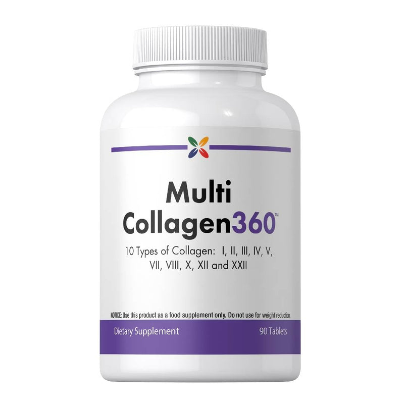 Stop Aging Now - Multi Collagen Peptides Pills - Type I, II, III, IV, V, VII, VIII, X, XIII, XXII - 10 Types of Collagen - 90 Count