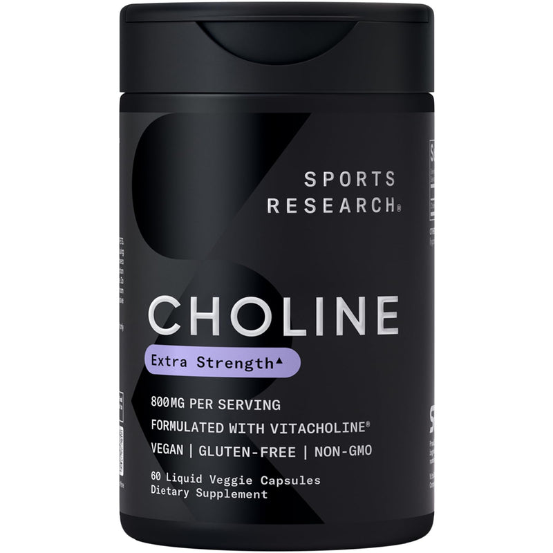[Australia] - Sports Research¬Æ Extra Strength Choline 800 mg - Essential Nutrient Featuring VitaCholine¬Æ for Focus Support - Vegan Certified ¬∑ Non-GMO ¬∑ Gluten Free - 60 Liquid Capsules 