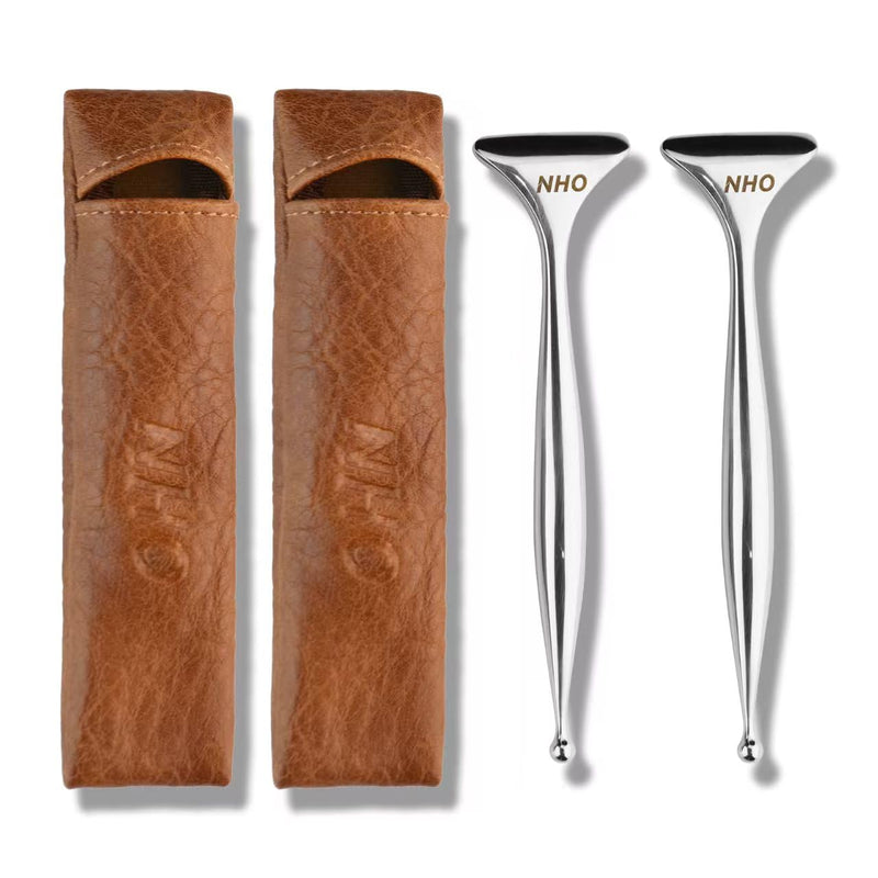 [Australia] - NHO 2-in-1 Acupuncture Pen,Fascia Blaster for Pain Relief, Stainless Steel Gua Sha Scraper & Acupressure Massage Pen, Dual-Ended Fascia Release Tool for Muscle, Neck, Face, Plantar Fasciitis Relief 2 Pack 