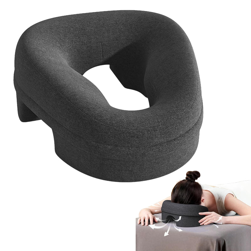 [Australia] - Face Down Pillow and Massage Headrest for Bed, 3-Air-Hole Pillow for Stomach Sleeper, Suitable for Beach Tanning, Home Massages, Eye Surgery Recovery, Back and Waist Pain, Etc (Black) Black 