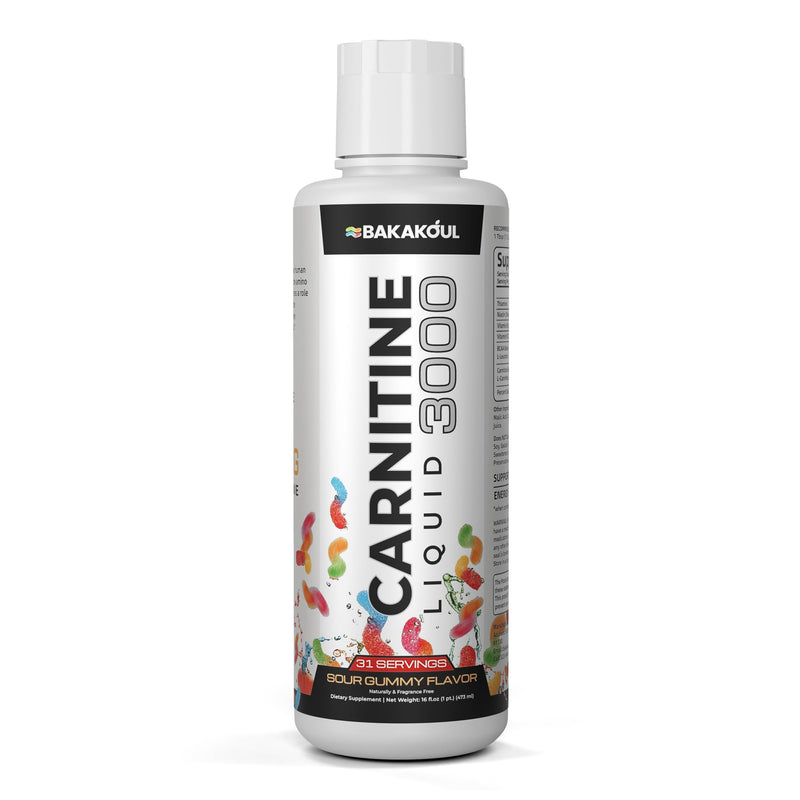[Australia] - L Carnitine Supplement Liquid 3000, with BCAA Sports Supplements, Help Support Energy Boosts, Support Muscle, Efficient Formula with Acetyl Rapid Absorption, Sustained Energy, Sour Gummy Flavor 