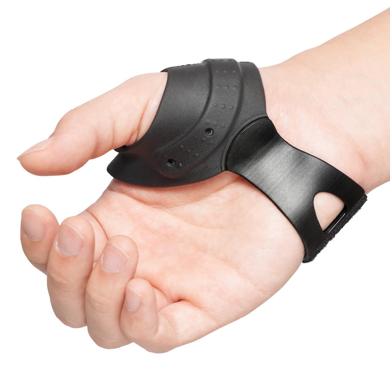 Velpeau Flexible CMC Thumb Brace - Soft Rubber Thumb Splint for Arthritis Pain and Support, Comfort Cool Thumb CMC Restriction Splint, Thumb Stabilizer for CMC Joint for Women and Men (Right Hand - M) Medium Black,Right Hand