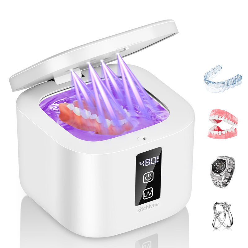[Australia] - 48kHz Ultrasonic Cleaner with Digital Timer - 3 Settings for Dentures, Retainers, Aligners, Mouth Guards, Jewelry, 375ml Tank, 99% Efficiency 
