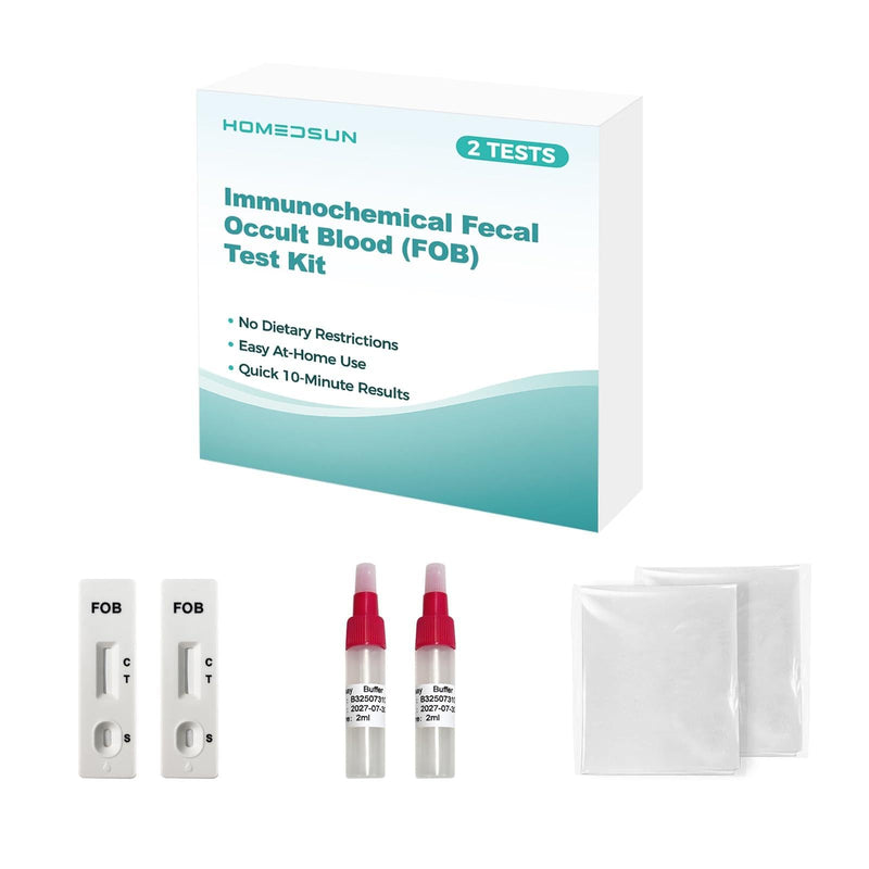 2-Pack Immunochemical Fecal Occult Blood iFOB Home Test Kit | Non-invasive stool sampling method with sanitary collection materials for routine wellness tracking