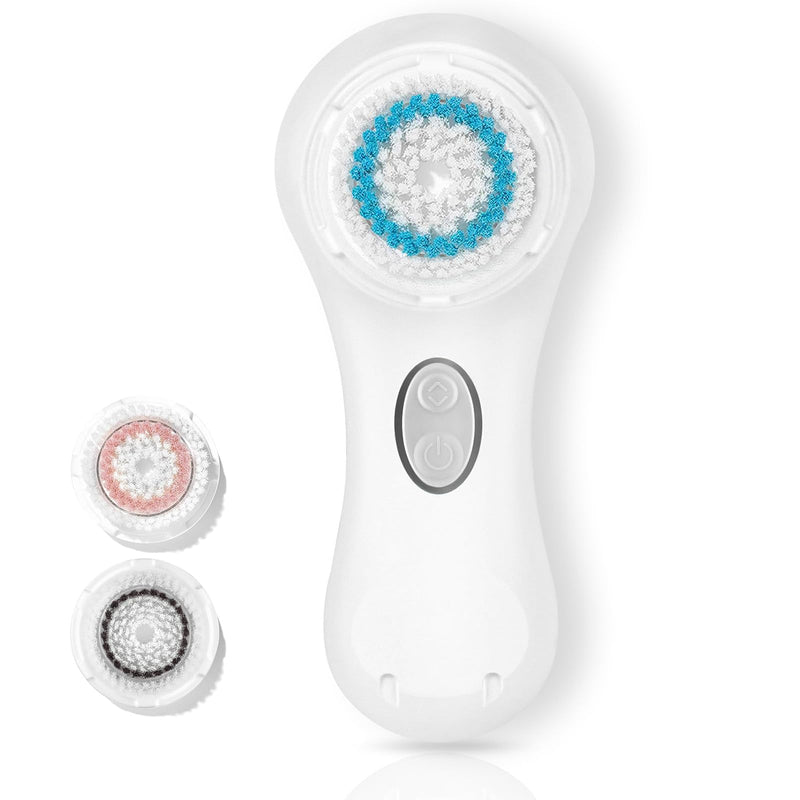 [Australia] - Microtree Facial Cleansing Brush, Electric Face Scrubber Exfoliator for Women Skin Care Deep Cleaning Exfoliating, Rechargeable Waterproof with 2 Sonic Vibration Speeds for Home & Travel(White) White 