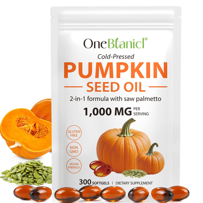 [Australia] - Pumpkin Seed Oil with Saw Palmetto Capsules, 300 Softgels Cold Pressed, Pure Virgin Oil, Essential Fatty Acids & Phytosterols, Supports Hair, Urinary, Bladder & Prostate Health, Dietary Supplement 300 Count (Pack of 1) 