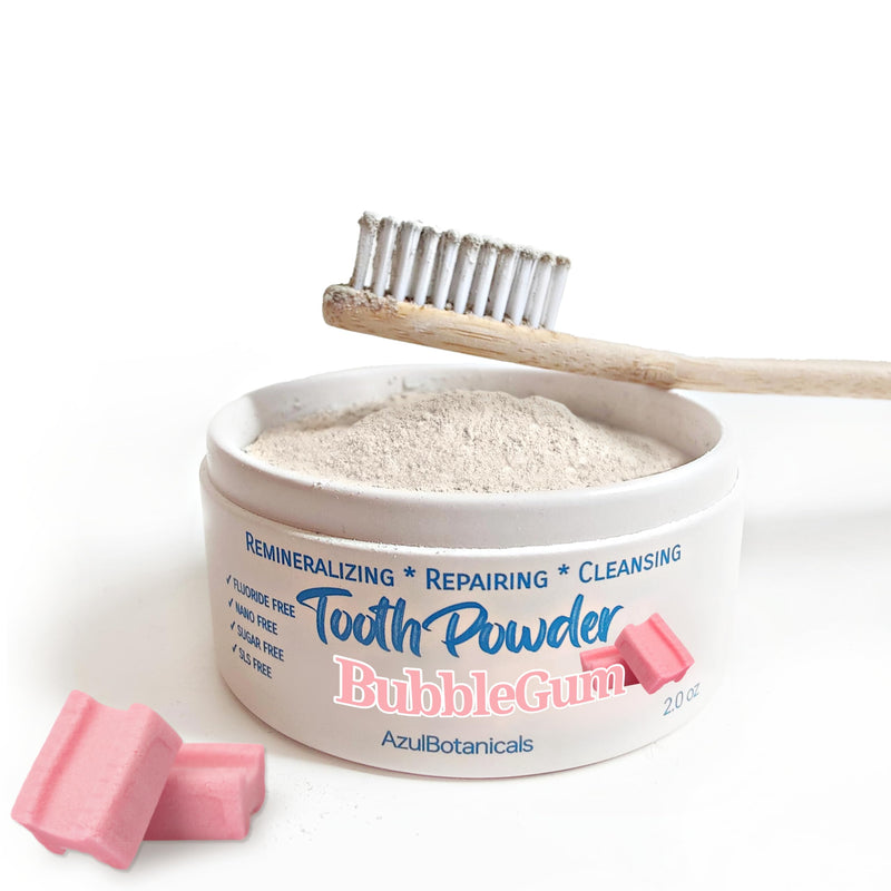 [Australia] - Remineralizing & Cleansing Tooth Powder, Bubblegum. Fluoride Free, SLS Free, Nano Free for Organic Oral Wellness (2 Ounces) 2 Ounce (Pack of 1) 