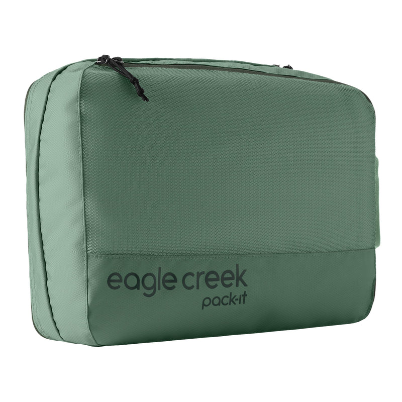 Eagle Creek Pack-It Reveal Clean/Dirty Cube, Medium, Willow Green | Water-Resistant Dual Compartment Packing Cube with Internal Divider for Clean and Dirty Clothes, Travel Essentials