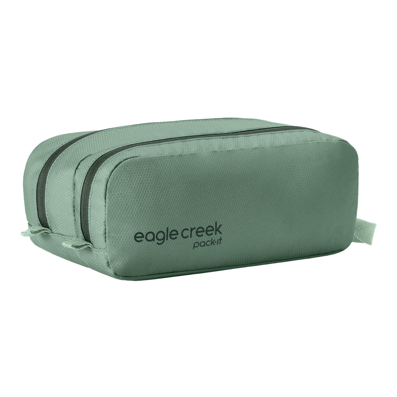 Eagle Creek Pack-It Reveal Quick Trip, Green | Dual-Compartment Toiletry Bag for Travel, Full-Length Zipper Compartments, Recycled Fabric Construction, Water-Resistant
