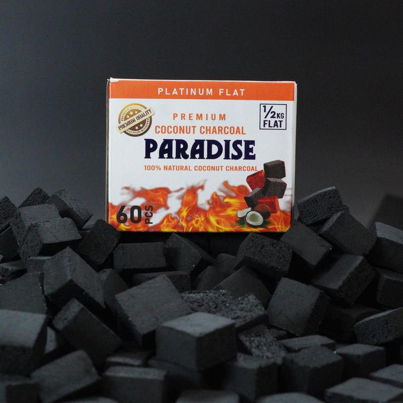[Australia] - Paradise Coconut Hookah Charcoal Flats ‚Äì 0.5 KG Box (60 Coals) ‚Äì Natural Coconut Shell ‚Äì Long-Lasting, Odorless, Tasteless ‚Äì Chemical-Free Shisha Coals ‚Äì Low Ash, Flat Shape for Easy Heat Control 