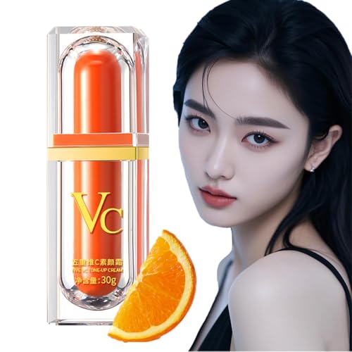 XIRUJNFD Vitamin C Makeup Tone Up Cream, Five Vitamin C Tone-Up Cream, Multi 4-In-1 Face, Concealer, Face Primer and Makeup (1) 1