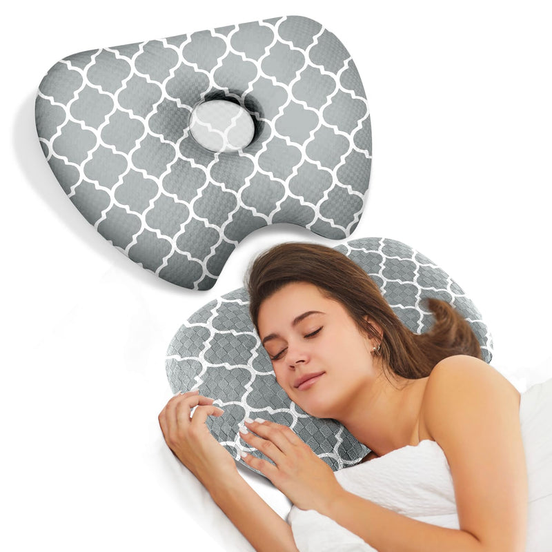 [Australia] - Ear Piercing Pillow with an Hole for Relief Ear Pain Side Sleepers,Cotton and Polyester Hole Pillow,Washable Ear Guard Pillow Ear Piercing Pillow-3 