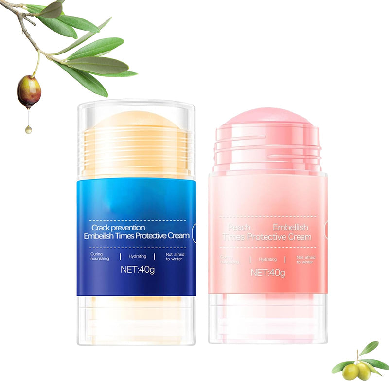 [Australia] - Crack Feet Prevention Stick, Foot Balm, Crack Heel Cream -Smooth Protective BalM, Foot Balm for Dry Cracked Feet, Refreshing, Hydrating, Deep Moisturizing (Pink+Blue, one size) Pink+Blue 1.41 Fl Oz (Pack of 1) 