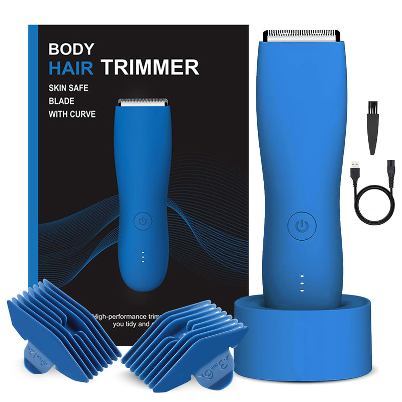 [Australia] - Pubic Hair Trimmer for Men and Women,Electric Shaver,Rechargeable & Cordless Electric Razor,Waterproof Wet/Dry,Ideal Razor Gift for Boy/Girl Friend (Blue) 