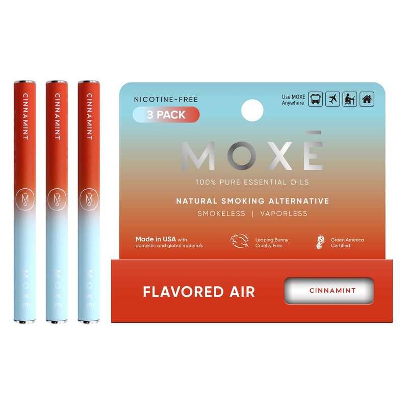 [Australia] - MOXE Natural Cinnamint Air Inhaler | Non Electric Long-Lasting Flavored Air Refreshing Support | Oral Fixation Cinnamon & Menthol Essential Oils, Craving Relief - 3 Pack 
