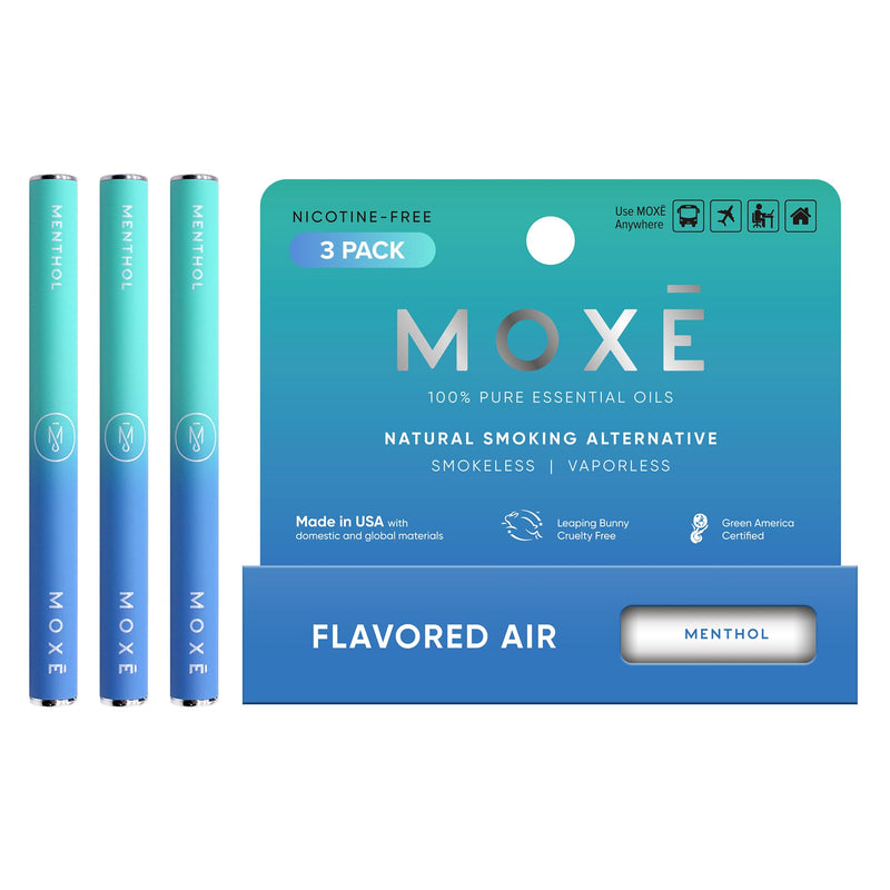 [Australia] - MOXE Natural Menthol Air Inhaler | Non Electric Long-Lasting Flavored Air Refreshing Support | Oral Fixation Menthol Essential Oils, Craving Relief - 3 Pack 