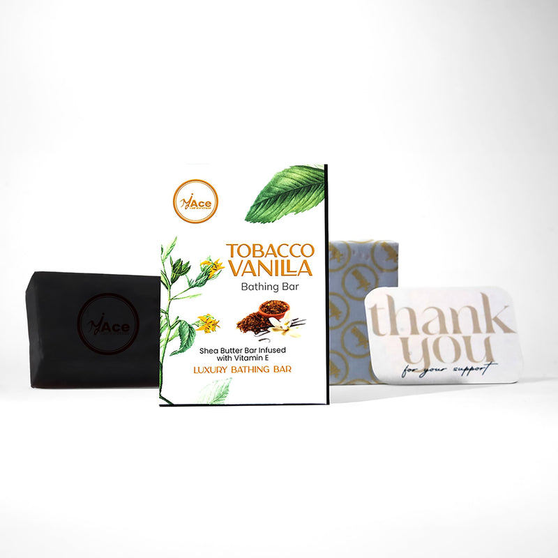 MY ACE Tobacco Vanilla Bathing Bar Soap for Men & Women - Handmade with Essential Oil, Coconut Oil, Shea Butter, Vitamin E for Skin Cleansing, Moisturizing - SLES Free for Face, Hair, Body Wash -3.5Oz 3.52 Ounce (Pack of 1)