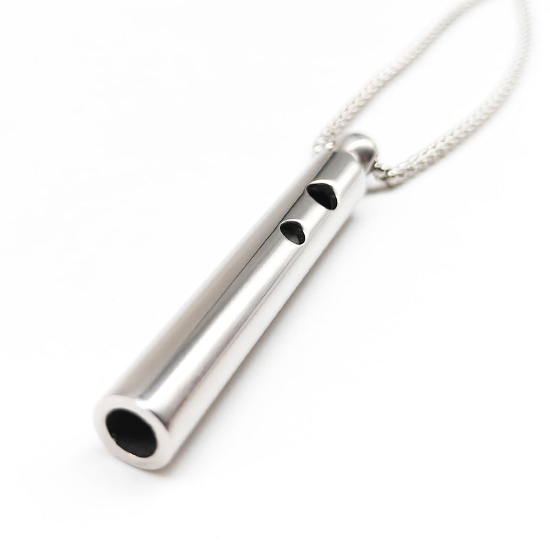 [Australia] - SpiritEvo Breathing Anxiety Necklace with Velvet Bag, Mindfulness Breathe Necklace Accessories Gifts for Natural Calm & Stress Relief, Silver 