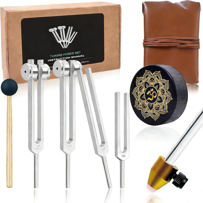 [Australia] - Weighted Tuning Forks for Healing Set (128Hz, 256Hz, 512Hz) ‚Äî Sound Therapy, Chakra Balancing, Stress Relief and Essential Yoga and Meditation 