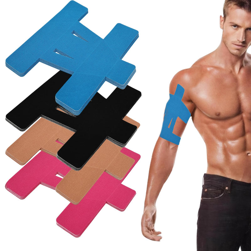 [Australia] - 20PCS Kinesiology Tape for Shoulder, Shoulder Tape for Pain Relief Precut,Waterproof Breathable Shoulder Support & Stability Elastic, Latex-Free, Non-irritating to The Skin,Athletic Tape Four Colors 