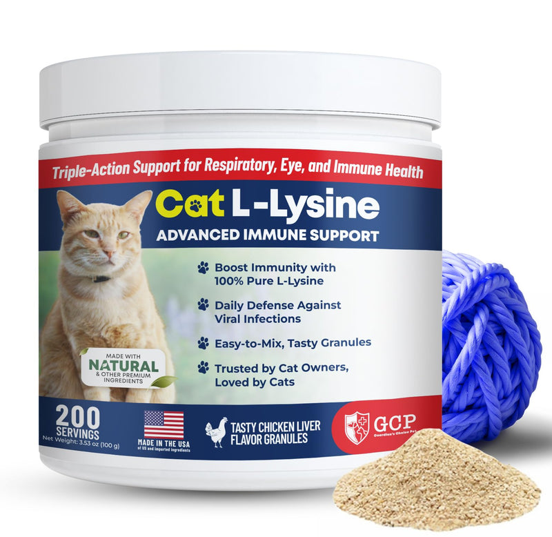[Australia] - Guardian‚Äôs Choice 250mg L-Lysine for Cats, Advanced Immune Support for Respiratory, Eye & Nose Health, Chicken Liver Flavored Lysine Powder for Kittens & Seniors, 200 Servings 